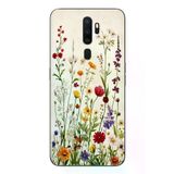 Oppo A5 2020 Uyumlu Zarif Çiçekler Baskılı Silikon Kılıf
