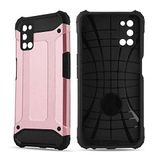 Oppo A52 ile uyumlu Çİft Katman Koruyucu Crash Military Tank Kılıf - Rose Gold