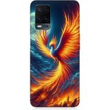 Oppo A54 Uyumlu Ateşle Dans Eden Anka Desenli Silikon Kılıf