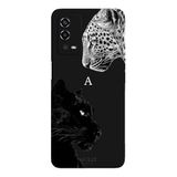 Oppo A55 4G İle Uyumlu Siyah A Harfli Wild Lovers Desenli Silikon Kılıf