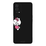 Oppo A55 4G İle Uyumlu Siyah Charm Duo Desenli Silikon Kılıf