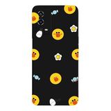 Oppo A55 4G İle Uyumlu Siyah Choco Chick Party Desenli Silikon Kılıf