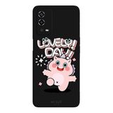 Oppo A55 4G İle Uyumlu Siyah Lovely Day Desenli Silikon Kılıf
