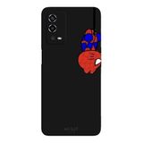 Oppo A55 4G İle Uyumlu Siyah Mini Spider Desenli Silikon Kılıf