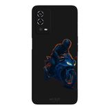 Oppo A55 4G İle Uyumlu Siyah Night Rider Desenli Silikon Kılıf