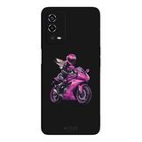 Oppo A55 4G İle Uyumlu Siyah Pink Rush Desenli Silikon Kılıf