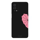 Oppo A55 4G İle Uyumlu Siyah Pink Spider Desenli Silikon Kılıf