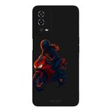 Oppo A55 4G İle Uyumlu Siyah Red Rider Desenli Silikon Kılıf