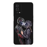 Oppo A55 4G İle Uyumlu Siyah Ride & Love Desenli Silikon Kılıf