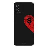 Oppo A55 4G İle Uyumlu Siyah Ş Harfli Touch of Love Desenli Silikon Kılıf