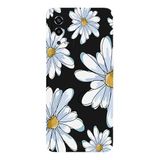 Oppo A55 4G İle Uyumlu Siyah Soft Petals Desenli Silikon Kılıf