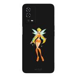 Oppo A55 4G İle Uyumlu Siyah Sun Fairy Desenli Silikon Kılıf