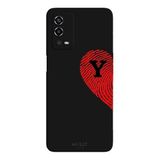 Oppo A55 4G İle Uyumlu Siyah Y-Harfli Touch of Love Desenli Silikon Kılıf