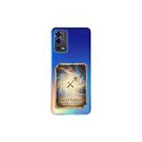 Oppo A55 ile Uyumlu Burç Kartları Yay Tasarımlı Şeffaf Silikon Kılıf