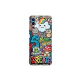 Oppo A55 ile Uyumlu Grafiti Create Art Tasarımlı Şeffaf Silikon Kılıf