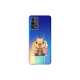 Oppo A55 ile Uyumlu Splash Kapibara Tasarımlı Şeffaf Silikon Kılıf