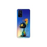 Oppo A55 ile Uyumlu Splash Kedi Tasarımlı Slimfit Şeffaf Silikon Kılıf