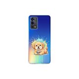 Oppo A55 ile Uyumlu Splash Köpek Tasarımlı Şeffaf Silikon Kılıf