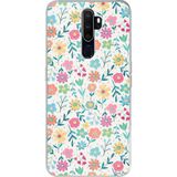 Oppo A5/A9 2020 Uyumlu Dekoratif Çiçekler Baskılı Silikon Kılıf