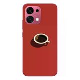 Oppo A6 PRO Uyumlu Sade Kahve Kupası Baskılı Silikon Kılıf