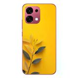 Oppo A6 PRO Uyumlu Sarı Siyah Çiçekler Baskılı Silikon Kılıf