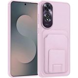 Oppo A60 Uyumlu Kılıf Zebana Flexstand Kartlıklı Silikon Kılıf Rose Gold
