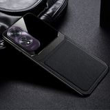 Oppo A60 Uyumlu Kılıf Zebana Lens Deri Kılıf Siyah