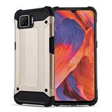 Oppo A73 ile uyumlu Çİft Katman Koruyucu Crash Military Tank Kılıf - Gold