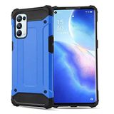Oppo A73 ile uyumlu Çİft Katman Koruyucu Crash Military Tank Kılıf - Mavi