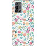 OPPO A74 Uyumlu Dekoratif Çiçekler Baskılı Silikon Kılıf