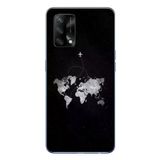 Oppo A74 Uyumlu Dünya Haritası Uçuş Baskılı Silikon Kılıf