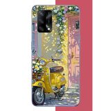 Oppo A74 Uyumlu Sarı Mobilet Baskılı Silikon Kılıf