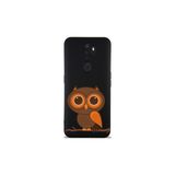 Oppo A9 2020 ile Uyumlu Baykuş (0214a) Tasarımlı Siyah Lansman Silikon Kılıf