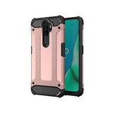 Oppo A9 2020 ile uyumlu Çİft Katman Koruyucu Crash Military Tank Kılıf - Rose Gold