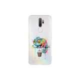 Oppo A9 2020 ile Uyumlu Splash Bukalemun Tasarımlı Slimfit Şeffaf Silikon Kılıf