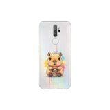 Oppo A9 2020 ile Uyumlu Splash Kapibara Tasarımlı Şeffaf Silikon Kılıf