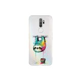 Oppo A9 2020 ile Uyumlu Splash Tembel Hayvan Tasarımlı Şeffaf Silikon Kılıf