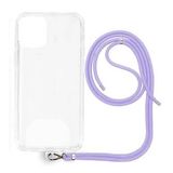 Oppo A9 2020 İp Askılı Şeffaf Silikon Kılıf Lila
