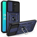 Oppo A9 2020 Kılıf Sürgülü Tank Zırh Yüzüklü Mıknatıslı Standlı Kapak S-vega