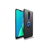 Oppo A9 2020 Kılıf Yüzüğü Stant ve Araç Tutucu Olabilen Şık Esnek Premium Silikon Kapak Ryc/ravel - Siyah - Mavi