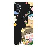 Oppo A96 4G İle Uyumlu Siyah Bloom Desenli Silikon Kılıf