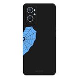 Oppo A96 4G İle Uyumlu Siyah Blue Spider Desenli Silikon Kılıf