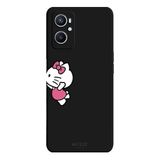 Oppo A96 4G İle Uyumlu Siyah Charm Duo Desenli Silikon Kılıf
