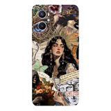 Oppo A96 4G İle Uyumlu Siyah Crowning Sorrow Desenli Silikon Kılıf