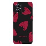 Oppo A96 4G İle Uyumlu Siyah Dark Cherry Desenli Silikon Kılıf