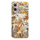 Oppo A96 4G İle Uyumlu Siyah Pooh Vintage Desenli Silikon Kılıf