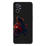 Oppo A96 4G İle Uyumlu Siyah Red Rider Desenli Silikon Kılıf