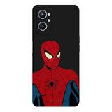 Oppo A96 4G İle Uyumlu Siyah Retro Spider Desenli Silikon Kılıf