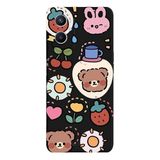 Oppo A96 4G İle Uyumlu Siyah Sunny Bears Desenli Silikon Kılıf