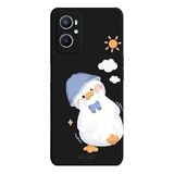 Oppo A96 4G İle Uyumlu Siyah Sunny Duck Desenli Silikon Kılıf